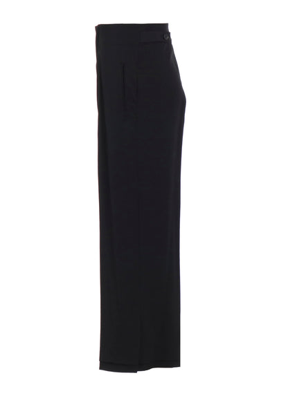WOOL GABARDINE VENT WIDE PANTS