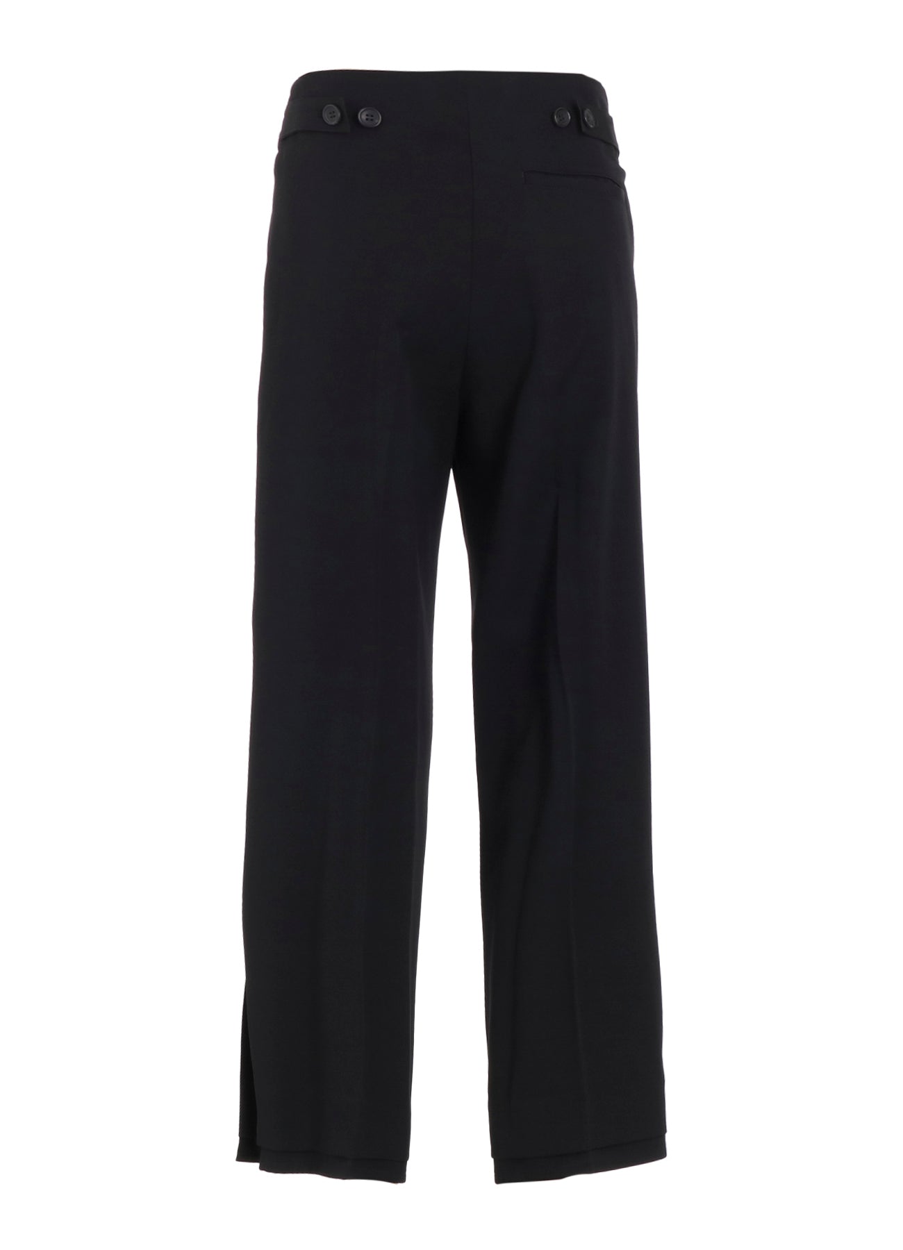 WOOL GABARDINE VENT WIDE PANTS