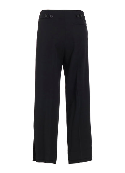WOOL GABARDINE VENT WIDE PANTS