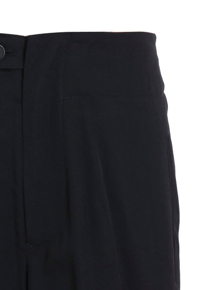WOOL GABARDINE VENT WIDE PANTS