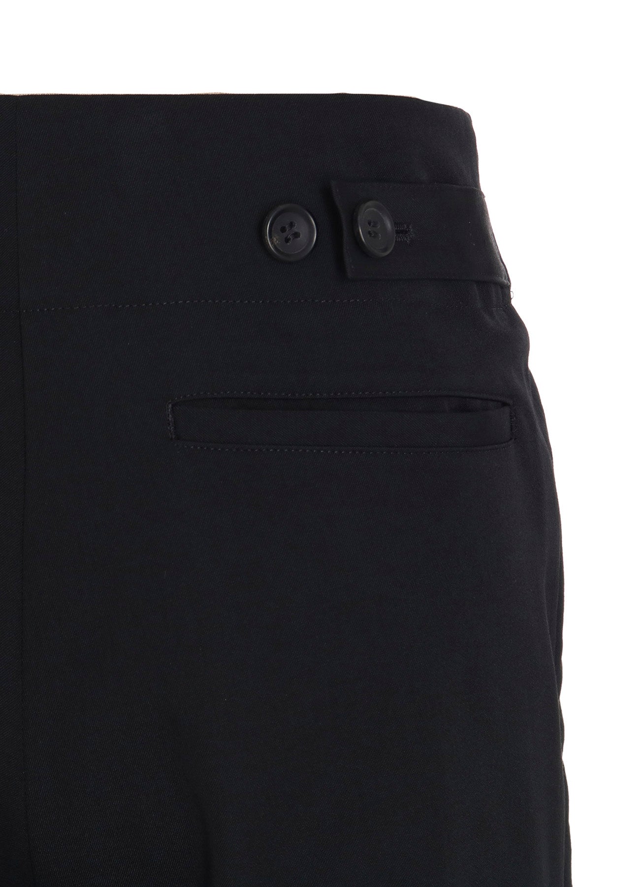 WOOL GABARDINE VENT WIDE PANTS