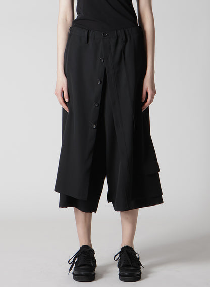 GABARDINE F BUTTON WRAP PANTS