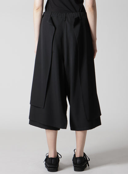 GABARDINE F BUTTON WRAP PANTS