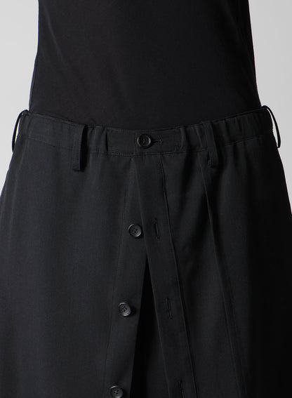 GABARDINE F BUTTON WRAP PANTS