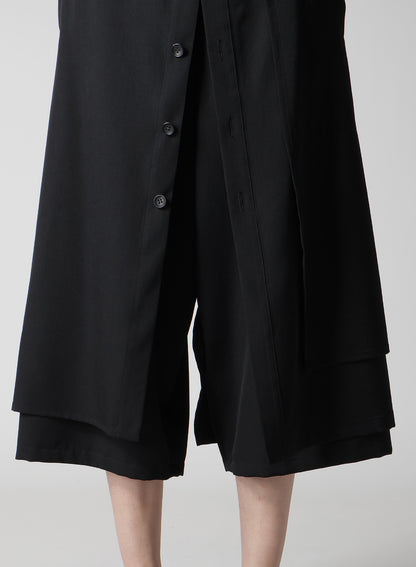GABARDINE F BUTTON WRAP PANTS