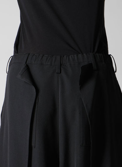 GABARDINE F BUTTON WRAP PANTS