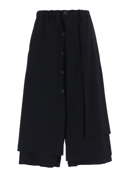 GABARDINE F BUTTON WRAP PANTS