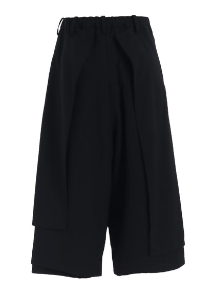 GABARDINE F BUTTON WRAP PANTS