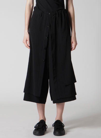 TA/PE CREPE DE CHINE F BUTTON WRAP PANTS