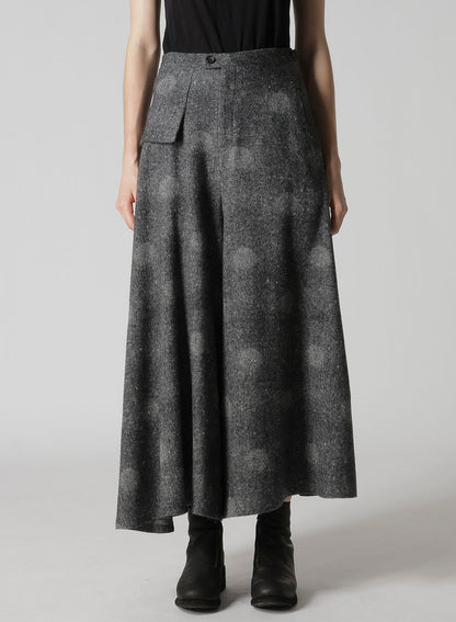 WOOL SHADOW DOT FLARE PANTS