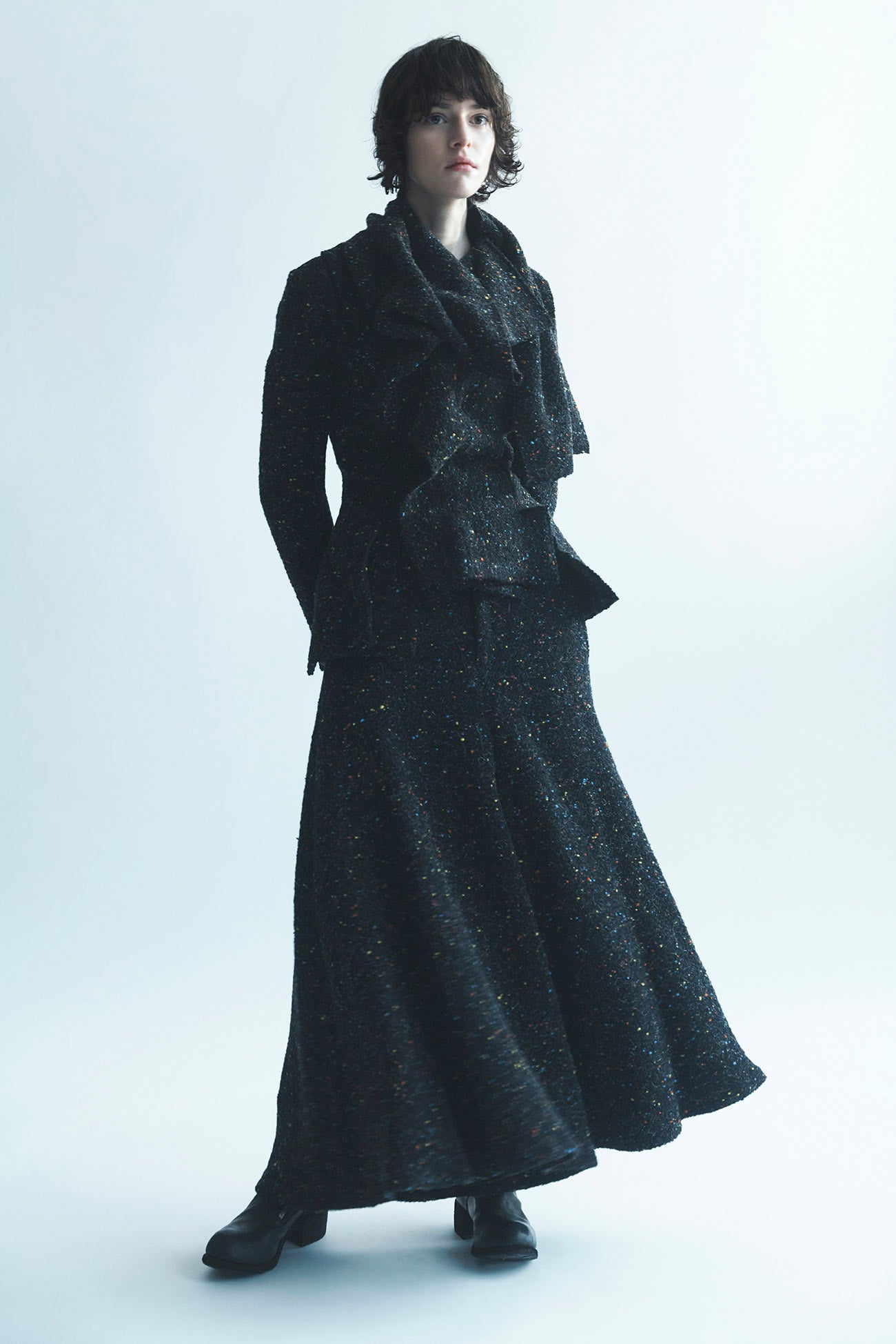 TWEED FLARED SKIRT PANTS