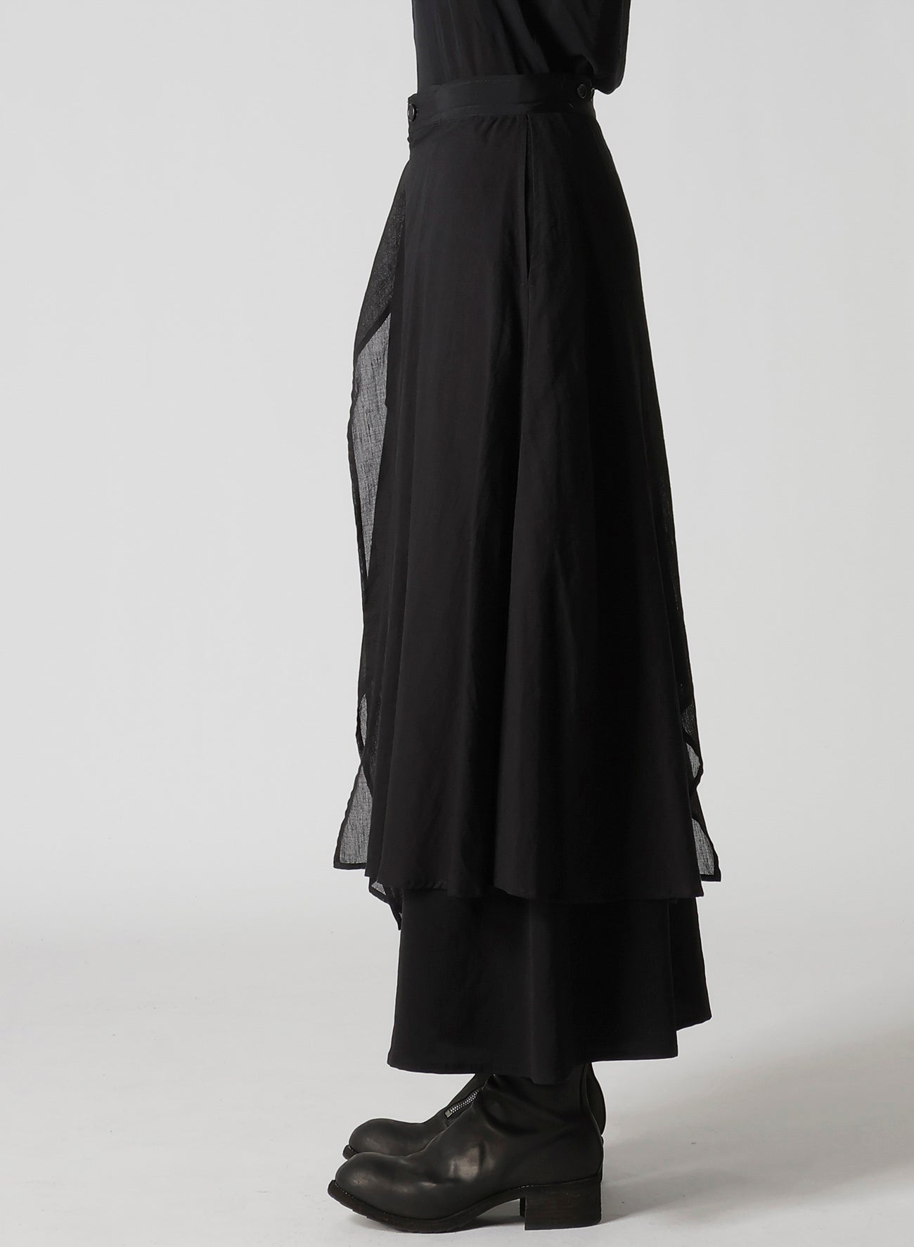 TA/PE CREPE DE CHINE 2 LAYERED FLARE PANTS