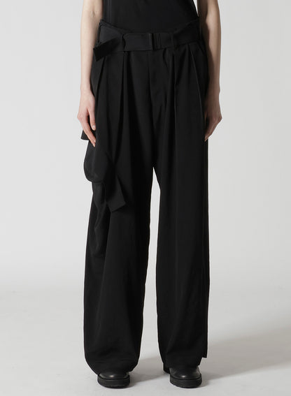 TA/PE CREPE DE CHINE R DRAPED WIDE PANTS