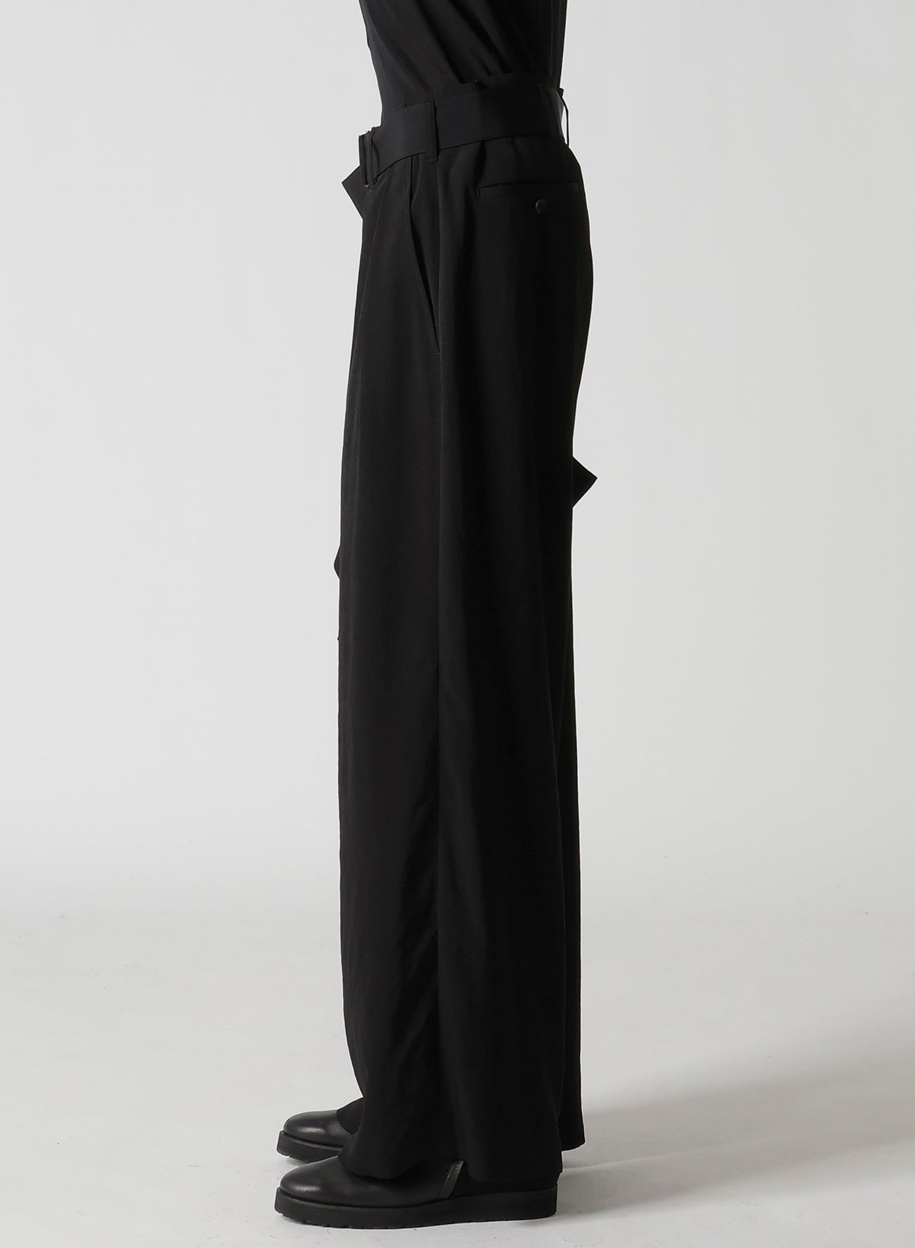 TA/PE CREPE DE CHINE R DRAPED WIDE PANTS