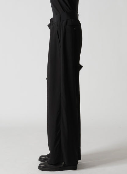 TA/PE CREPE DE CHINE R DRAPED WIDE PANTS