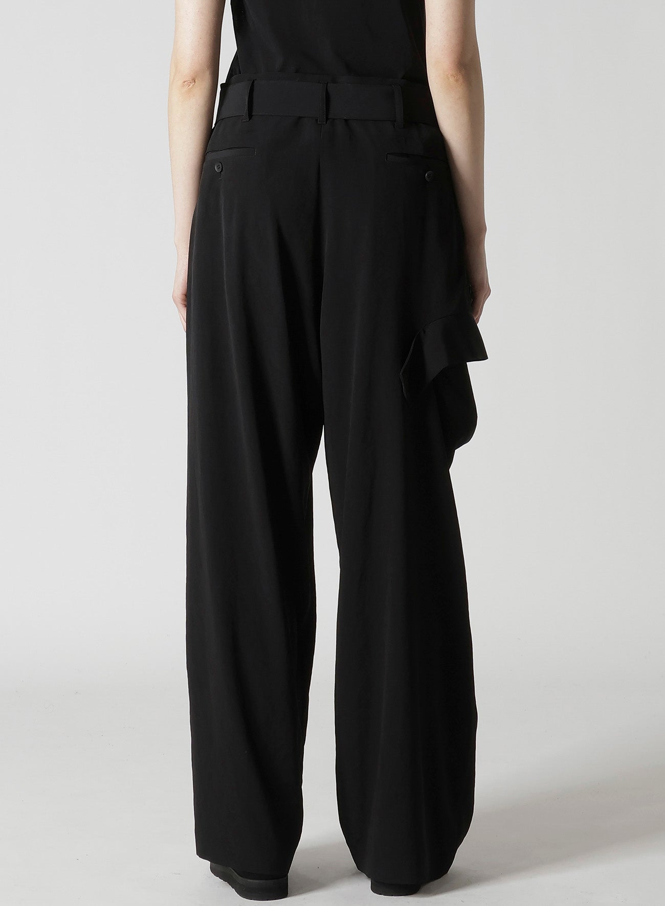 TA/PE CREPE DE CHINE R DRAPED WIDE PANTS