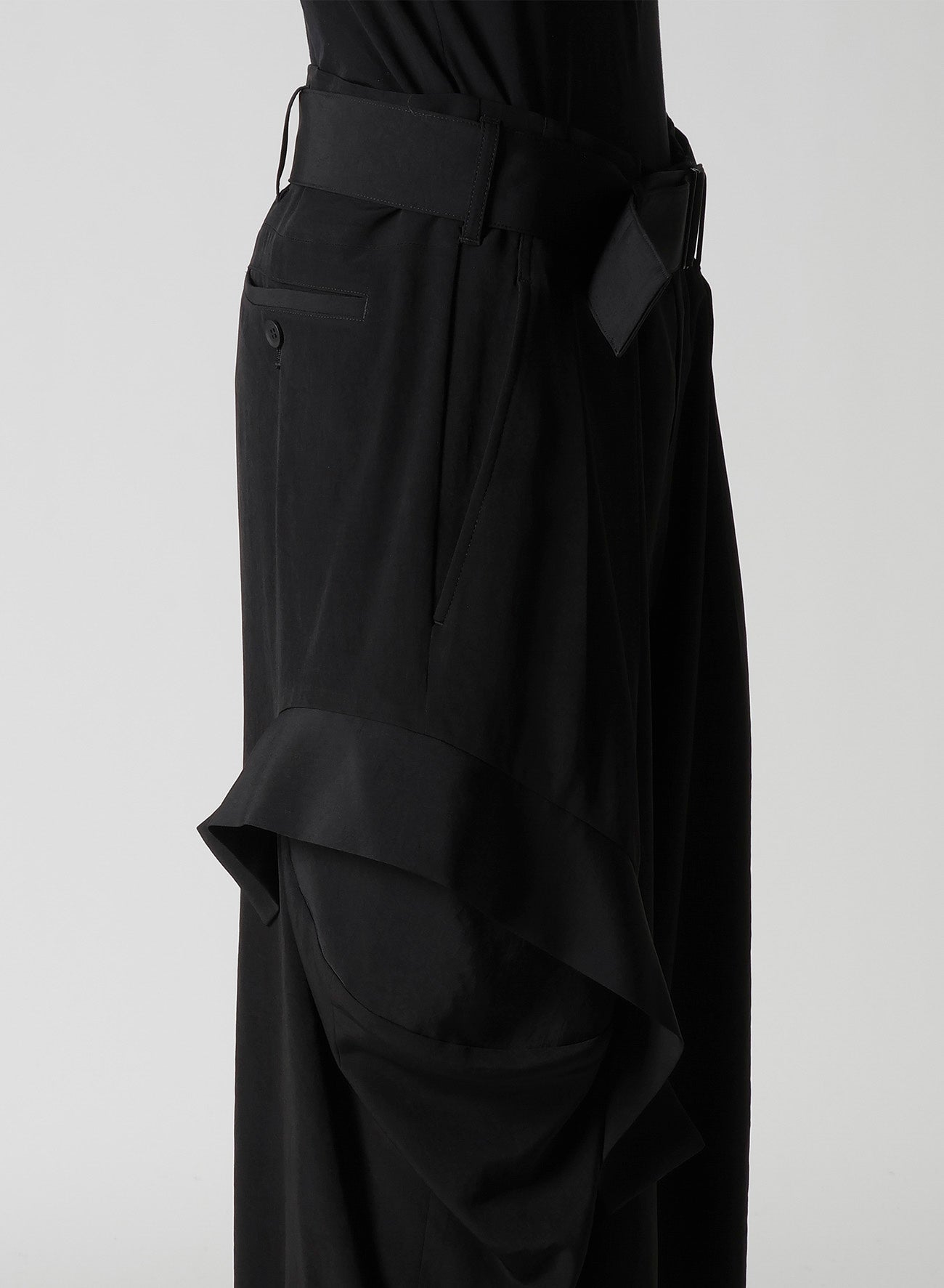 TA/PE CREPE DE CHINE R DRAPED WIDE PANTS