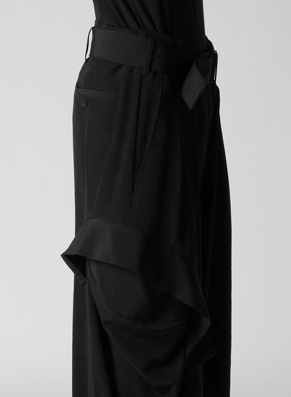 TA/PE CREPE DE CHINE R DRAPED WIDE PANTS
