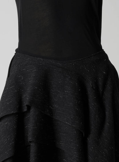 WOOLEN TWEED R DRAPED TUCK ST SKIRT