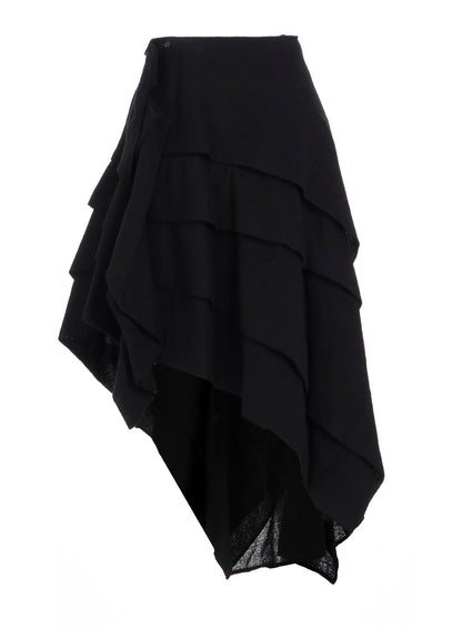 WOOL GAUZE TUCKED STITCH D SKIRT