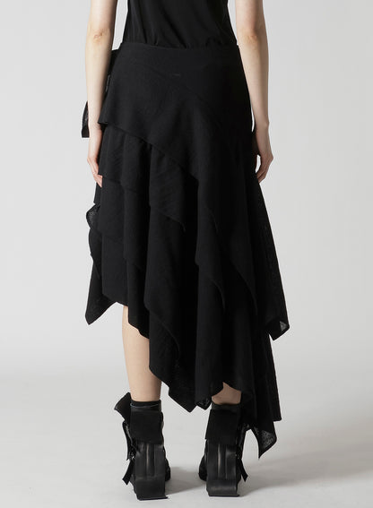 WOOL GAUZE TUCKED STITCH D SKIRT