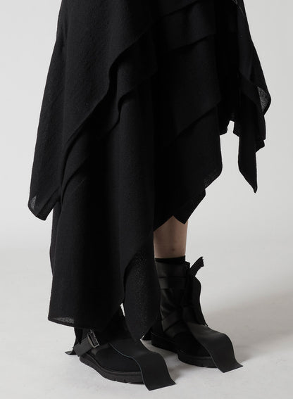 WOOL GAUZE TUCKED STITCH D SKIRT