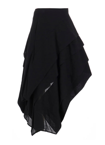 WOOL GAUZE TUCKED STITCH D SKIRT