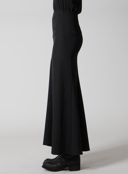 WOOL GABARDINE DIAGONAL CUTTING LONG SKIRT