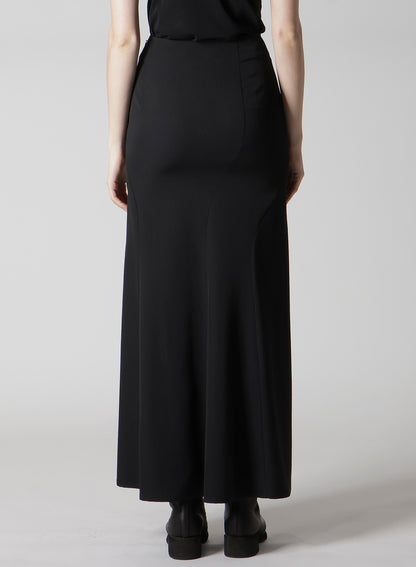 WOOL GABARDINE DIAGONAL CUTTING LONG SKIRT