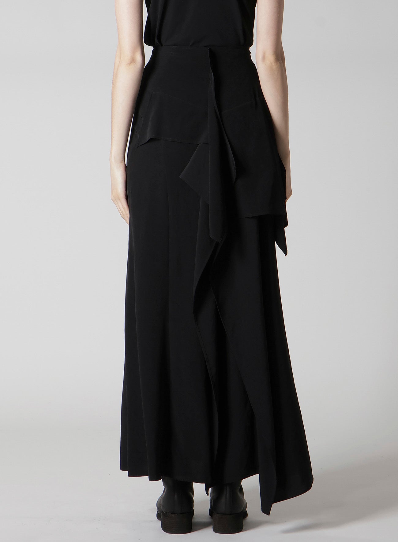 TA/PE CREPE DE CHINE B DRAPED HIGH WAIST SKIRT