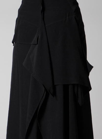TA/PE CREPE DE CHINE B DRAPED HIGH WAIST SKIRT