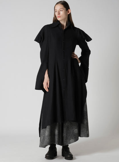 WOOL SHADOW DOT R GATHERED SKIRT