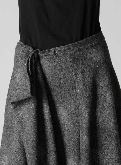 WOOL SHADOW DOT R GATHERED SKIRT