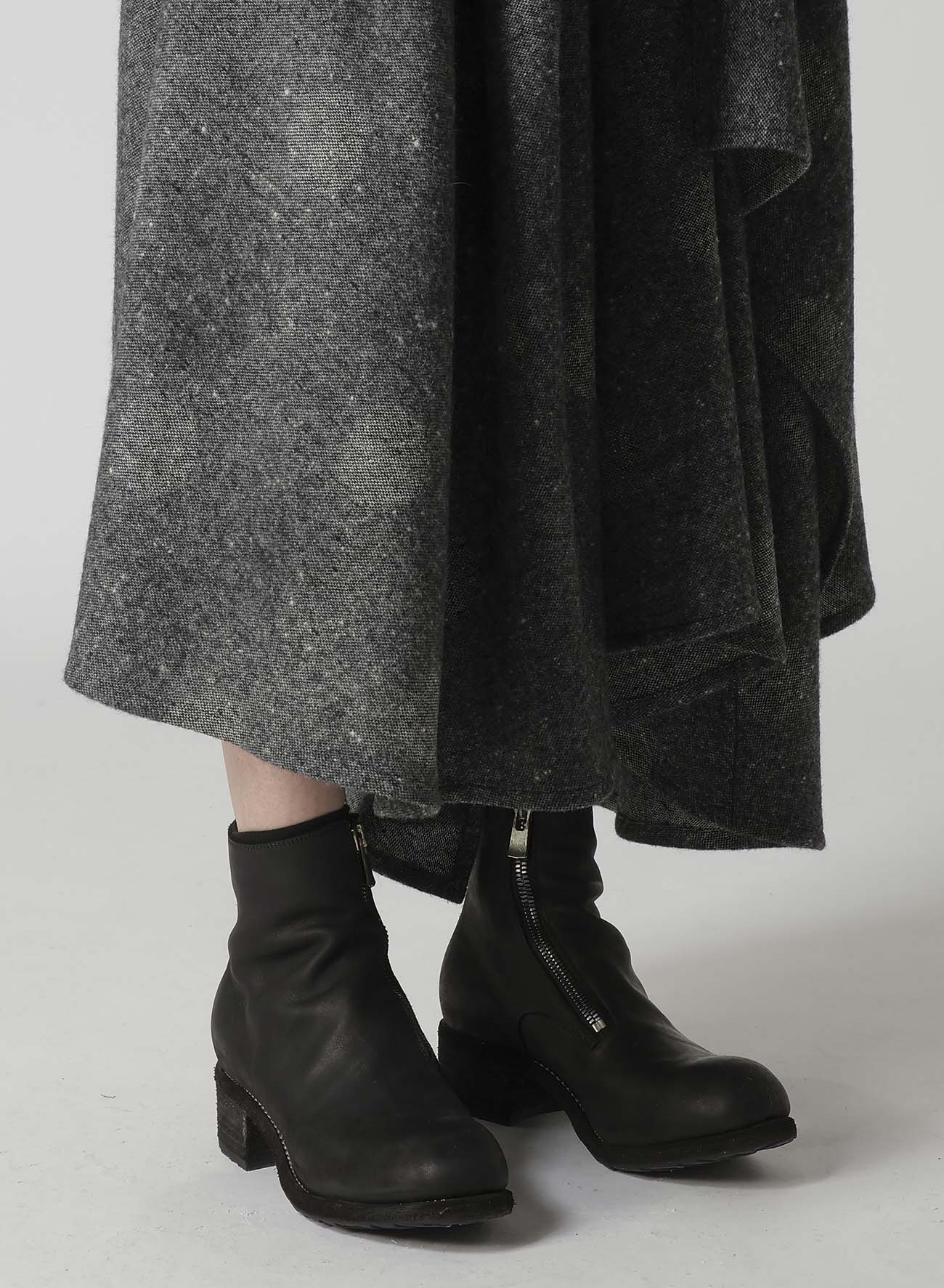 WOOL SHADOW DOT R GATHERED SKIRT