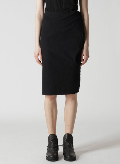 SHRINKED WOOL SERGE TWISTED SKIRT