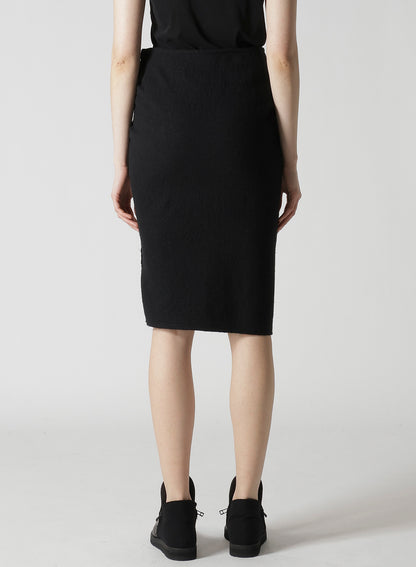 SHRINKED WOOL SERGE TWISTED SKIRT