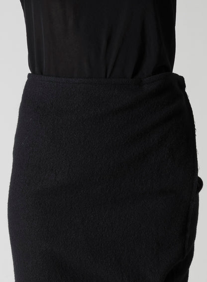 SHRINKED WOOL SERGE TWISTED SKIRT