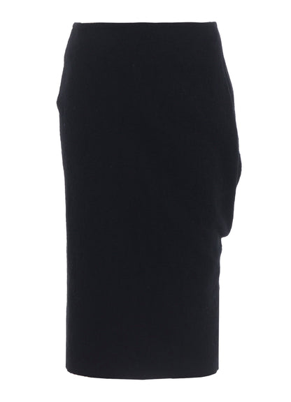 SHRINKED WOOL SERGE TWISTED SKIRT
