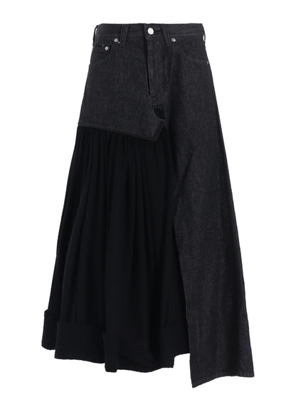 11.5OZ DENIM L CUT OFF COMBINATION SKIRT