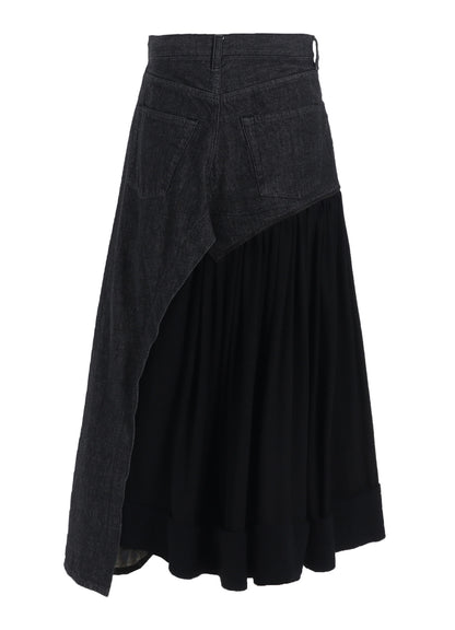 11.5OZ DENIM L CUT OFF COMBINATION SKIRT