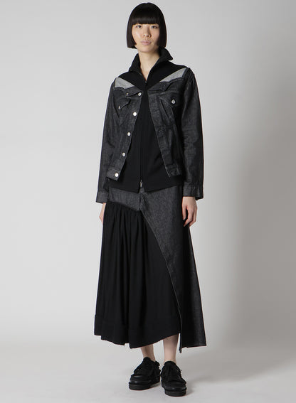 11.5OZ DENIM L CUT OFF COMBINATION SKIRT