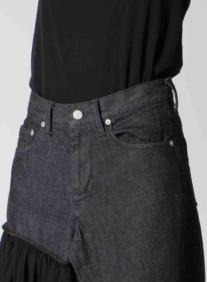 11.5OZ DENIM L CUT OFF COMBINATION SKIRT