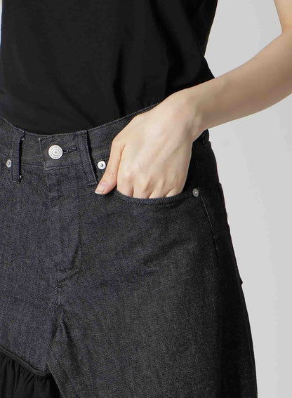 11.5OZ DENIM L CUT OFF COMBINATION SKIRT