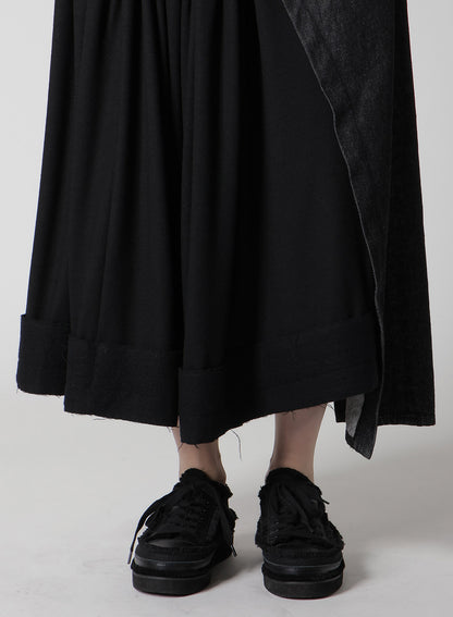 11.5OZ DENIM L CUT OFF COMBINATION SKIRT