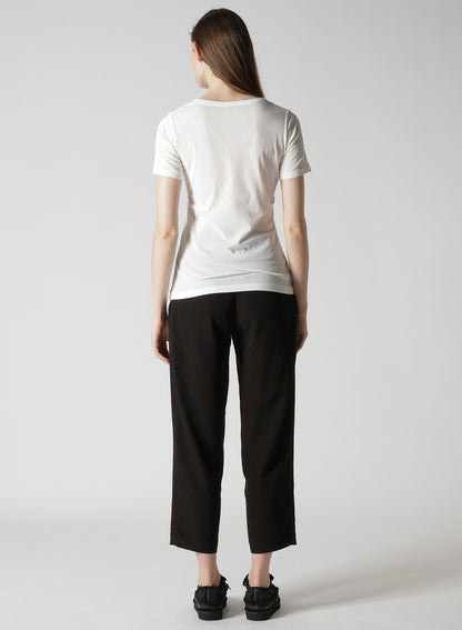 HIGH TWISTED JERSEY SHORT SLV ROUND NECK T