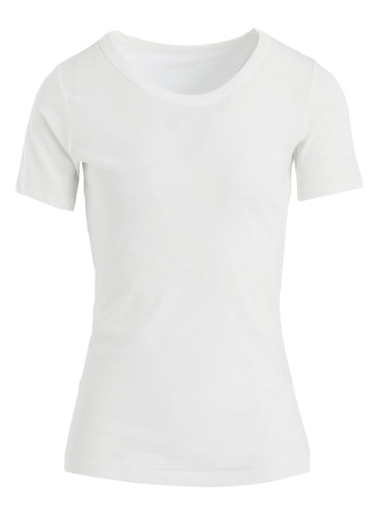 HIGH TWISTED JERSEY SHORT SLV ROUND NECK T