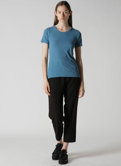 HIGH TWISTED JERSEY SHORT SLV ROUND NECK T