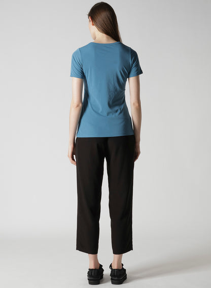 HIGH TWISTED JERSEY SHORT SLV ROUND NECK T