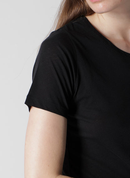 HIGH TWISTED JERSEY SHORT SLV ROUND NECK T