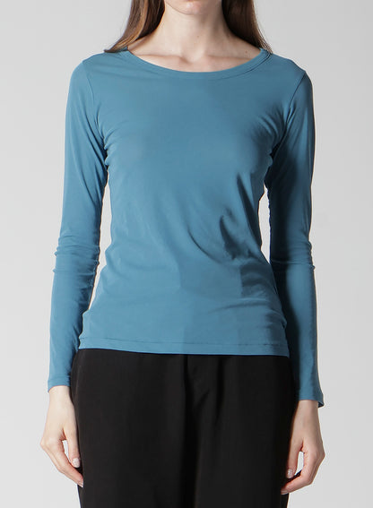 HIGH TWISTED JERSEY LONG SLV ROUND NECK T